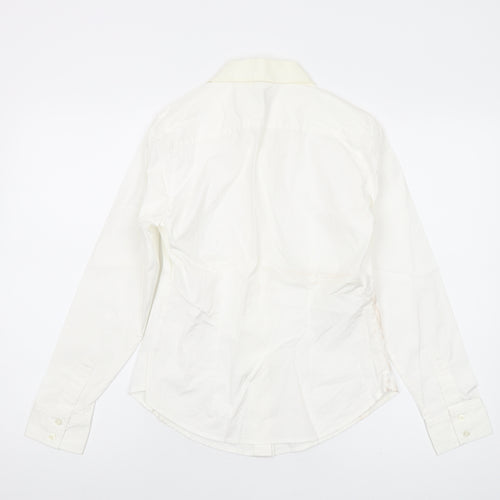 Gap Womens Ivory Cotton Basic Button-Up Size S Collared