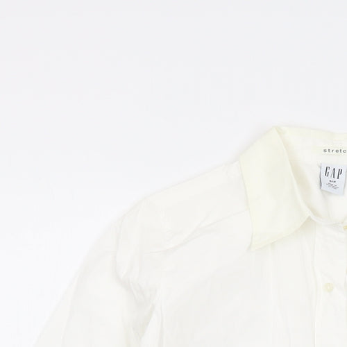 Gap Womens Ivory Cotton Basic Button-Up Size S Collared