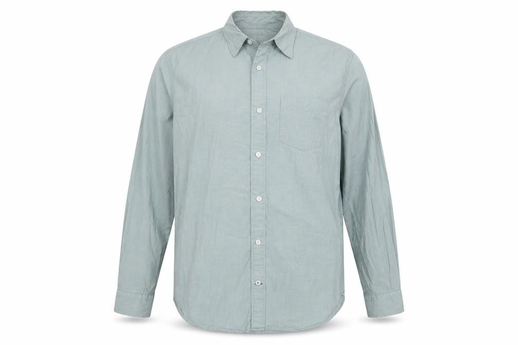 Gap Mens Green Cotton Button-Up Size L Collared Button