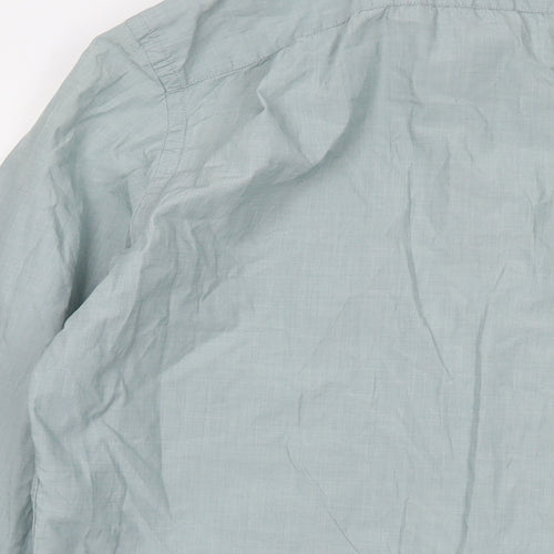 Gap Mens Green Cotton Button-Up Size L Collared Button