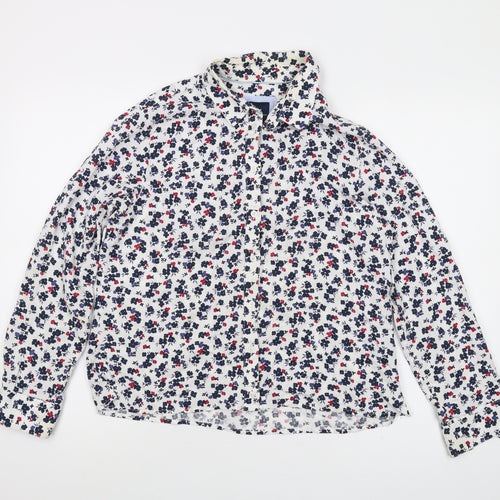 Crew Clothing Womens Multicoloured Floral Viscose Basic Button-Up Size 12 Collared