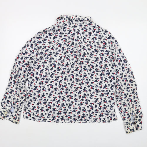 Crew Clothing Womens Multicoloured Floral Viscose Basic Button-Up Size 12 Collared