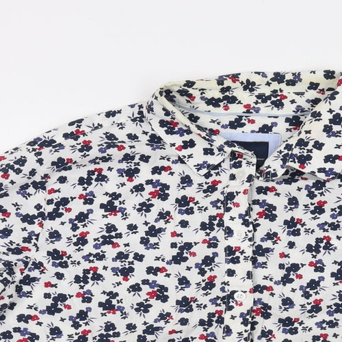 Crew Clothing Womens Multicoloured Floral Viscose Basic Button-Up Size 12 Collared