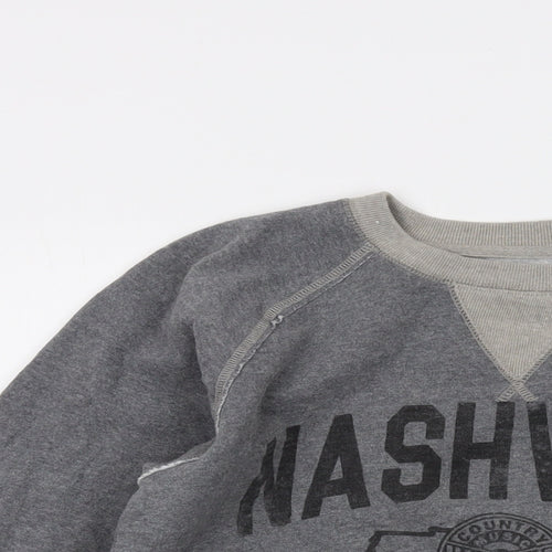 Comp David Womens Grey Cotton Pullover Sweatshirt Size S Pullover