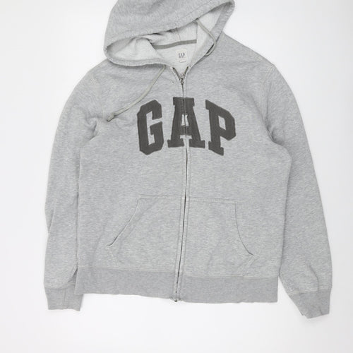 Gap Mens Grey Cotton Full Zip Hoodie Size M