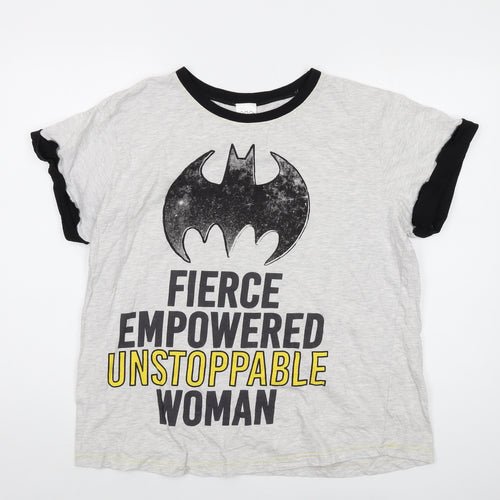Batgirl Womens Grey Cotton Basic T-Shirt Size 20 Crew Neck