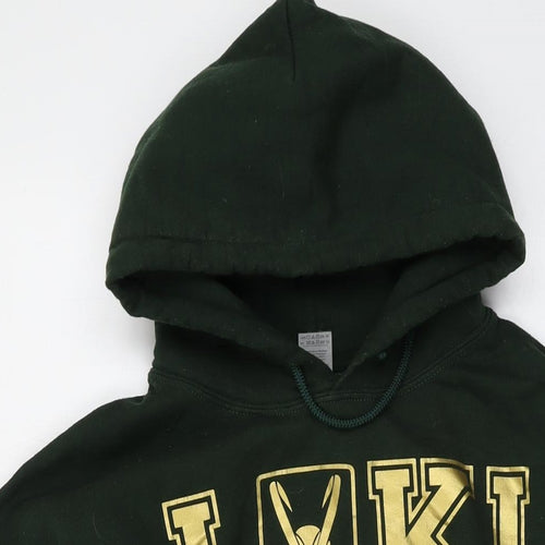 Loki Mens Green Cotton Pullover Hoodie Size M