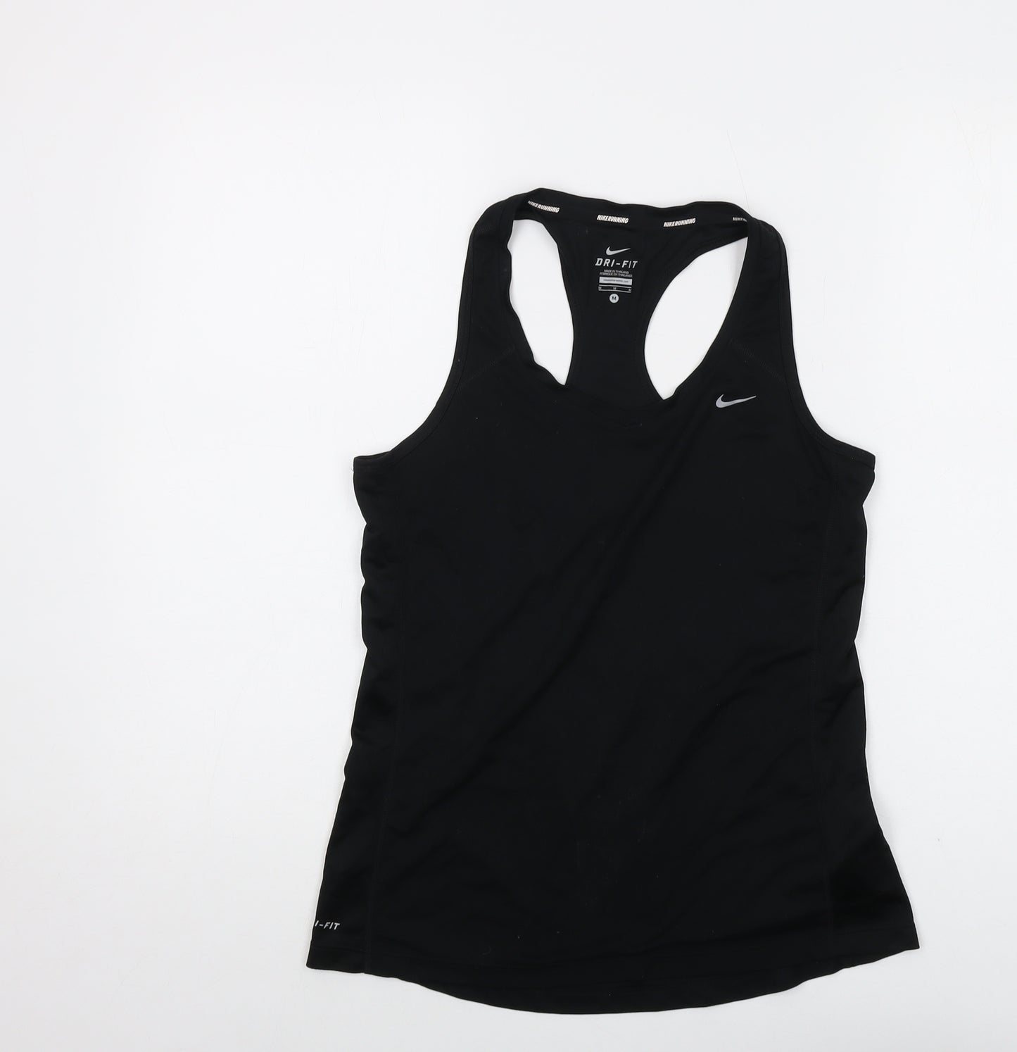 Nike Womens Black Polyester Basic T-Shirt Size M Round Neck Pullover