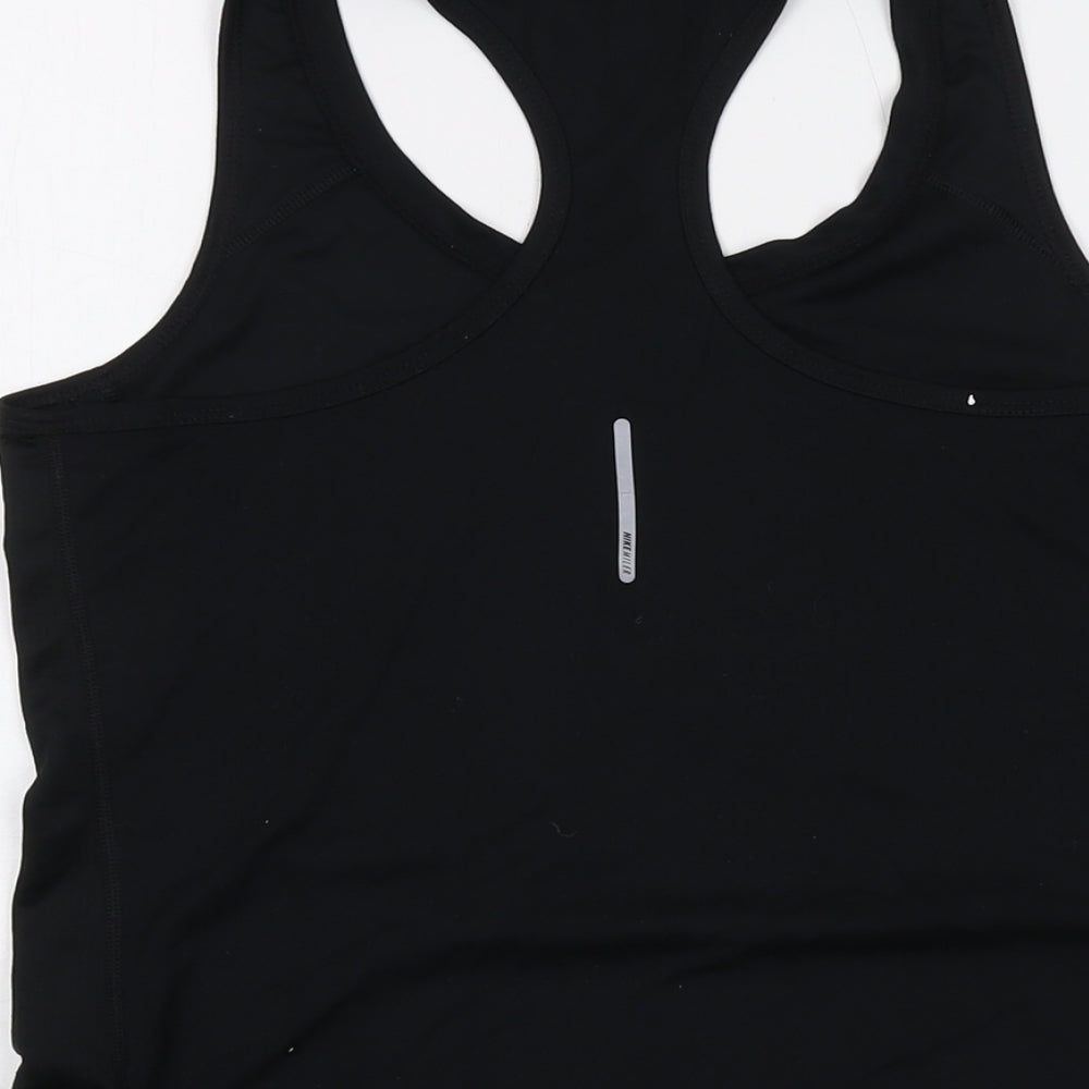 Nike Womens Black Polyester Basic T-Shirt Size M Round Neck Pullover