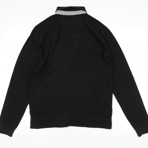 The £26M Project Mens Black Cotton Polo Size M Collared Button