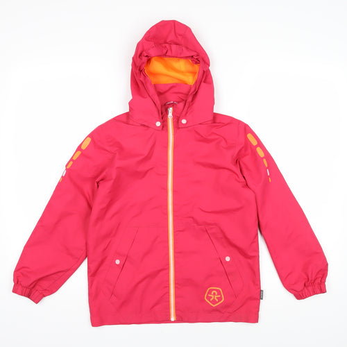 Colour Kids Girls Pink Ikat Jacket Coat Size 8 Years Tie