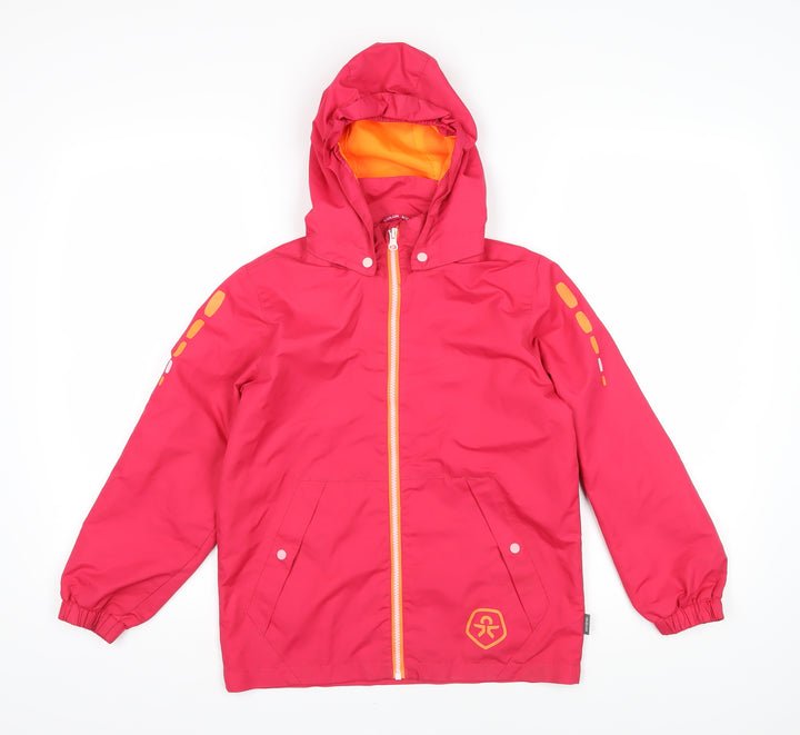 Colour Kids Girls Pink Ikat Jacket Coat Size 8 Years Tie
