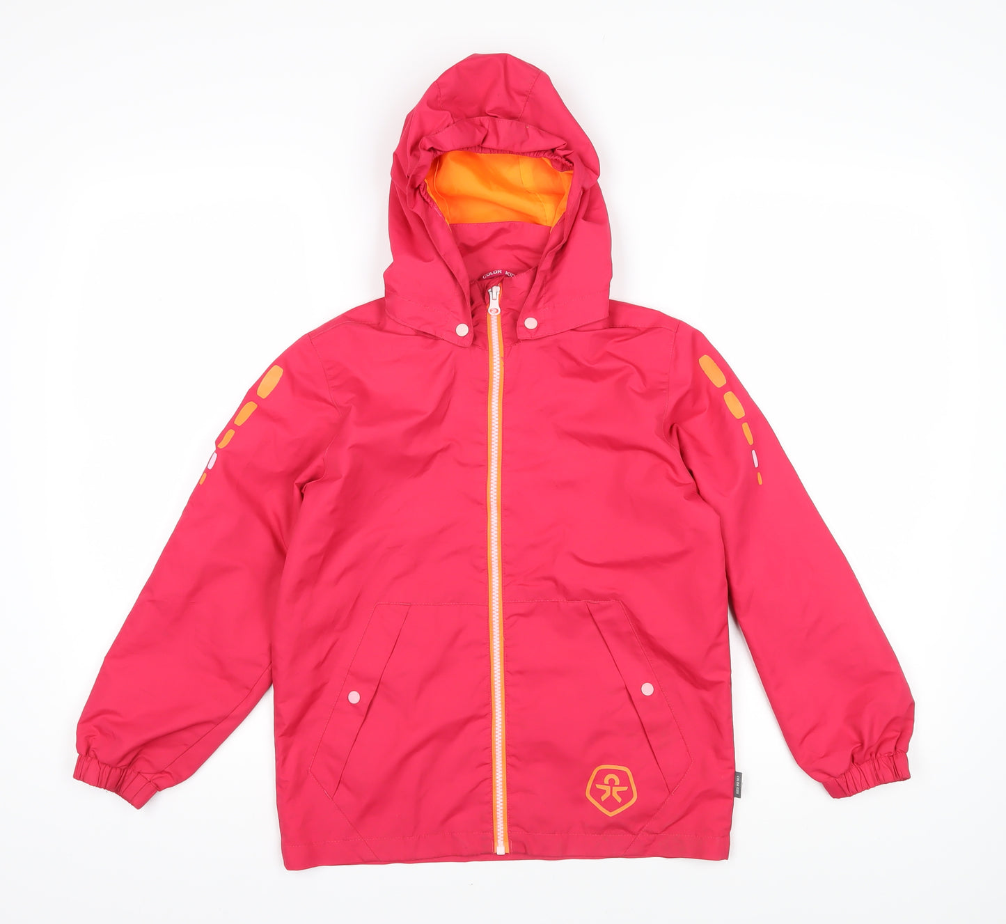 Colour Kids Girls Pink Ikat Jacket Coat Size 8 Years Tie
