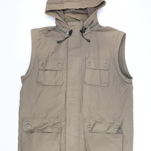 Hawkshead travel Mens Brown Gilet Jacket Size M Zip - Detachable sleeves included