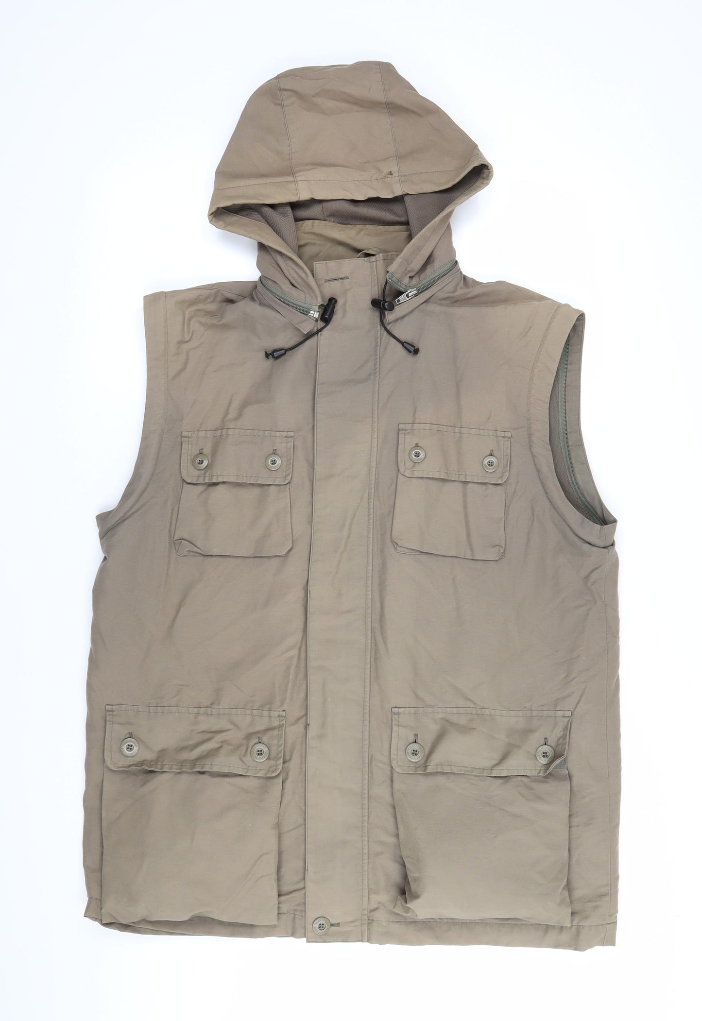 Hawkshead travel Mens Brown Gilet Jacket Size M Zip - Detachable sleeves included