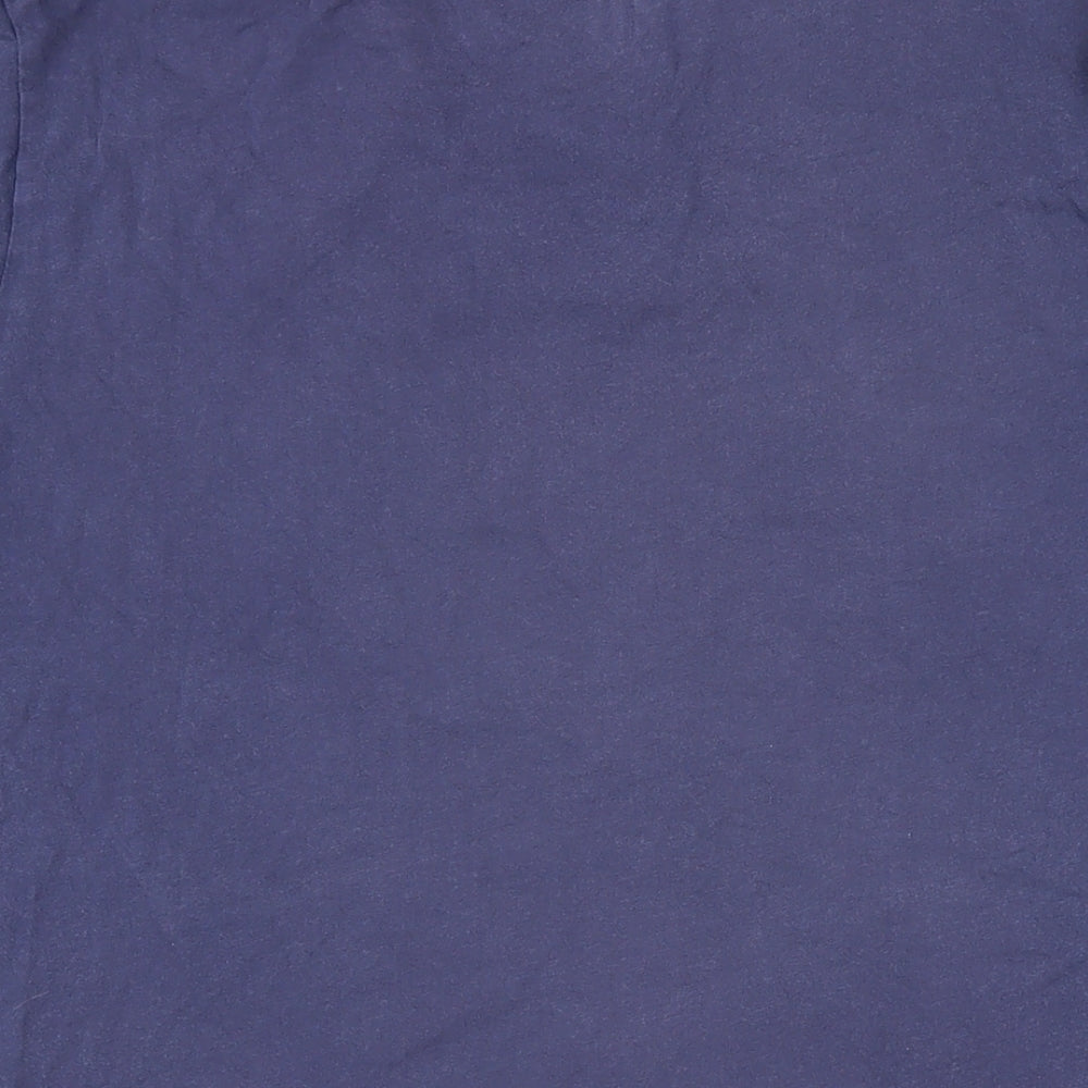 Polo Womens Blue 100% Cotton Basic T-Shirt Size M V-Neck - Distressed edges. Ralph Lauren 1967