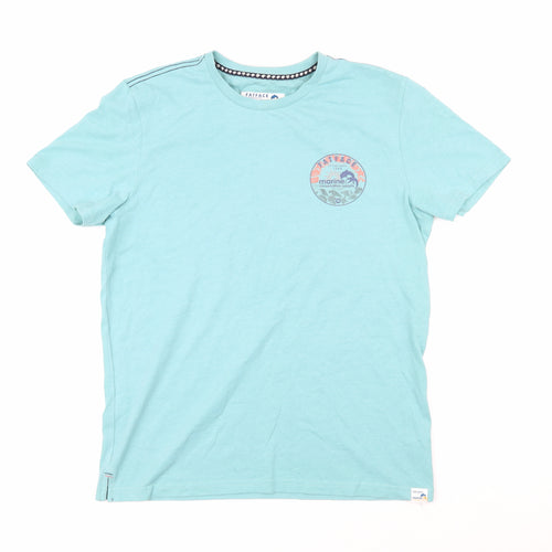 Fat Face Mens Green Cotton T-Shirt Size M Round Neck - Fat Face marine conservation society