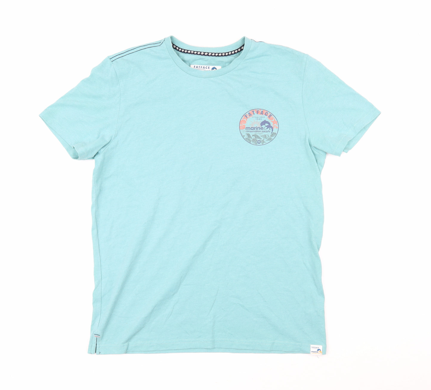 Fat Face Mens Green Cotton T-Shirt Size M Round Neck - Fat Face marine conservation society