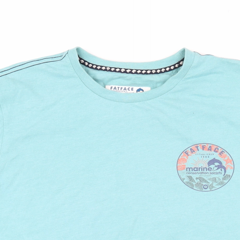Fat Face Mens Green Cotton T-Shirt Size M Round Neck - Fat Face marine conservation society