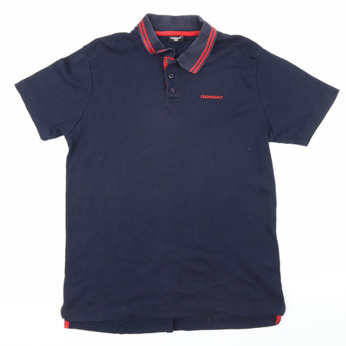 Donnay Mens Blue Cotton Polo Size M Collared Button