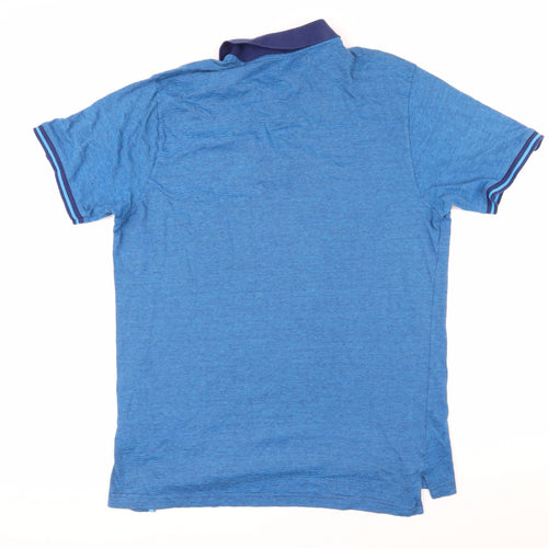 Pierre Cardin Mens Blue Cotton Polo Size 2XL Collared Button
