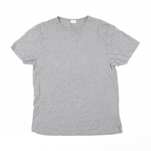 l'strange Womens Grey Cotton Basic T-Shirt Size L Round Neck