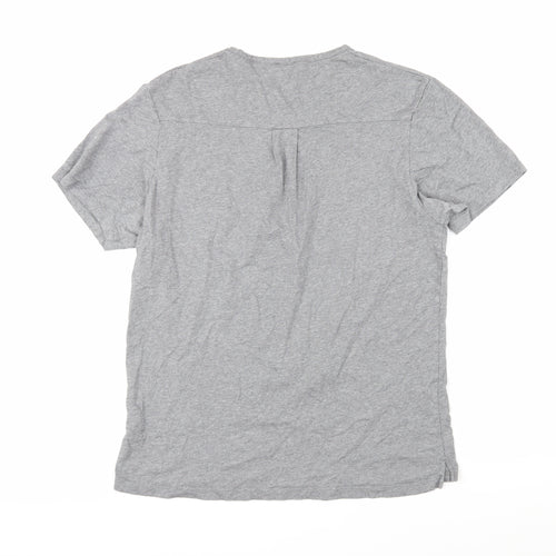 l'strange Womens Grey Cotton Basic T-Shirt Size L Round Neck