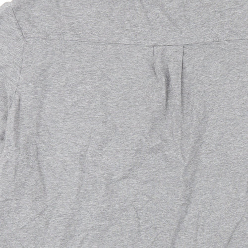 l'strange Womens Grey Cotton Basic T-Shirt Size L Round Neck