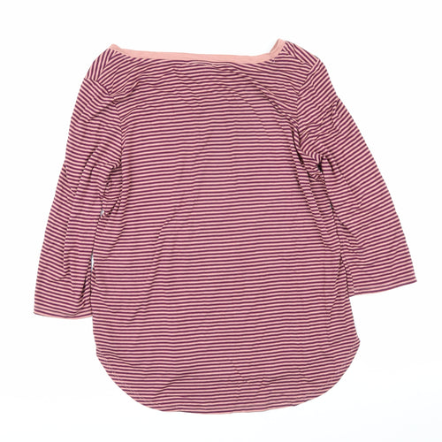 Cynthia Rowley Womens Multicoloured Striped Viscose Basic T-Shirt Size M Boat Neck