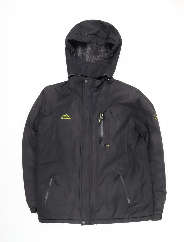 Outdoor Sport Mens Black Jacket Coat Size M Zip
