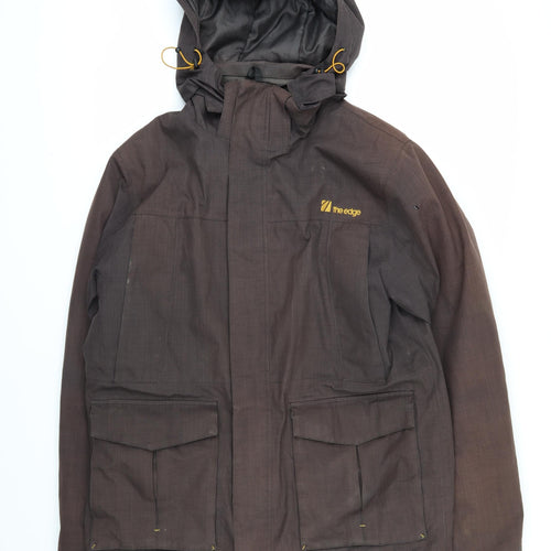 The Edge Mens Brown Jacket Coat Size M Zip
