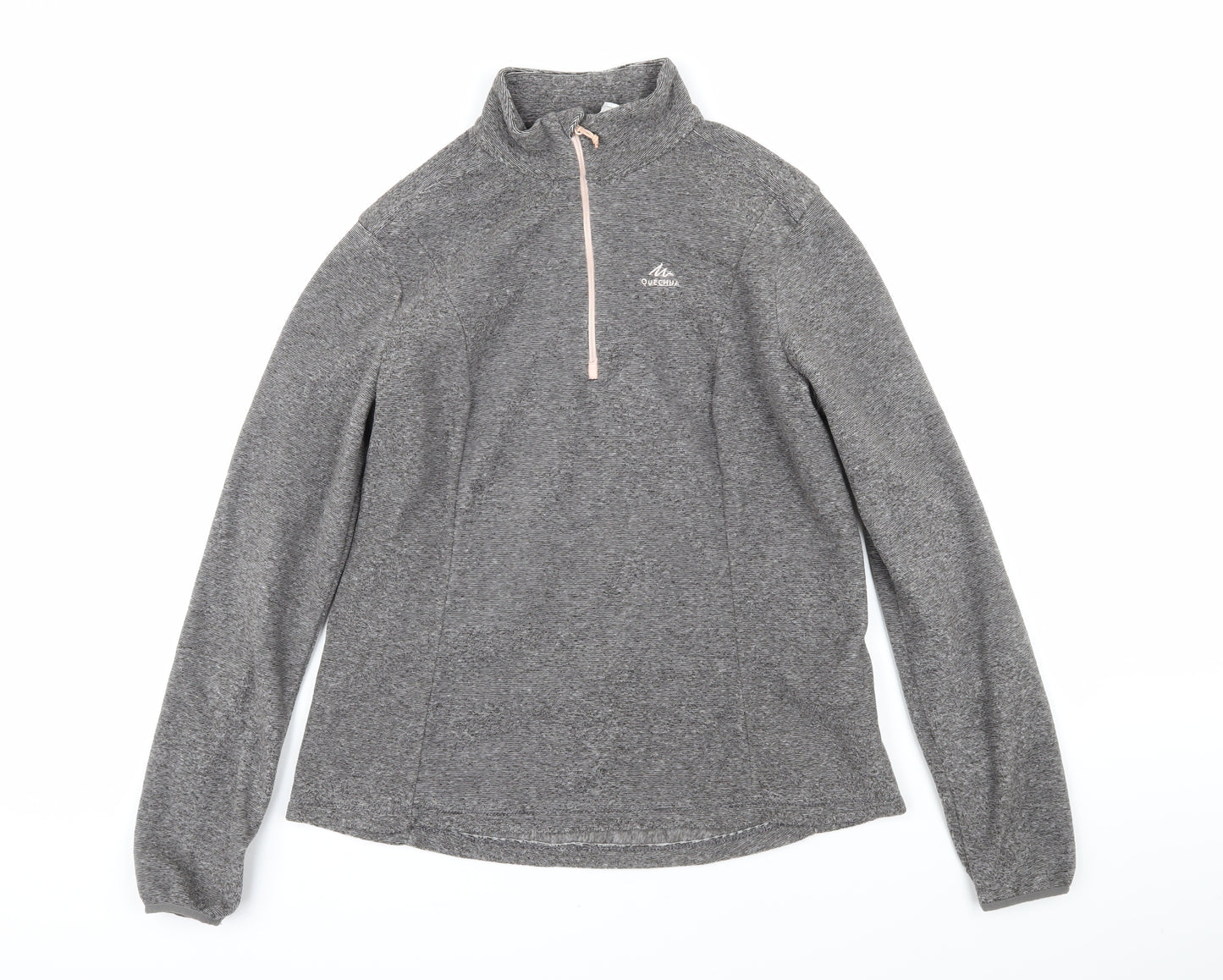 DECATHLON Womens Grey 100% Polyester Pullover Sweatshirt Size 12 Zip