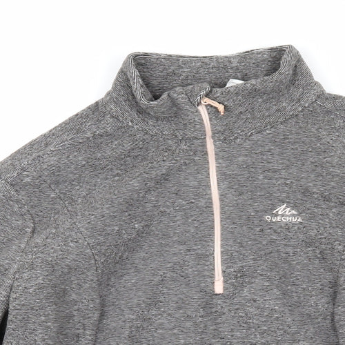DECATHLON Womens Grey 100% Polyester Pullover Sweatshirt Size 12 Zip