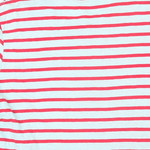 Gap Womens Green Striped 100% Cotton Basic T-Shirt Size M Round Neck