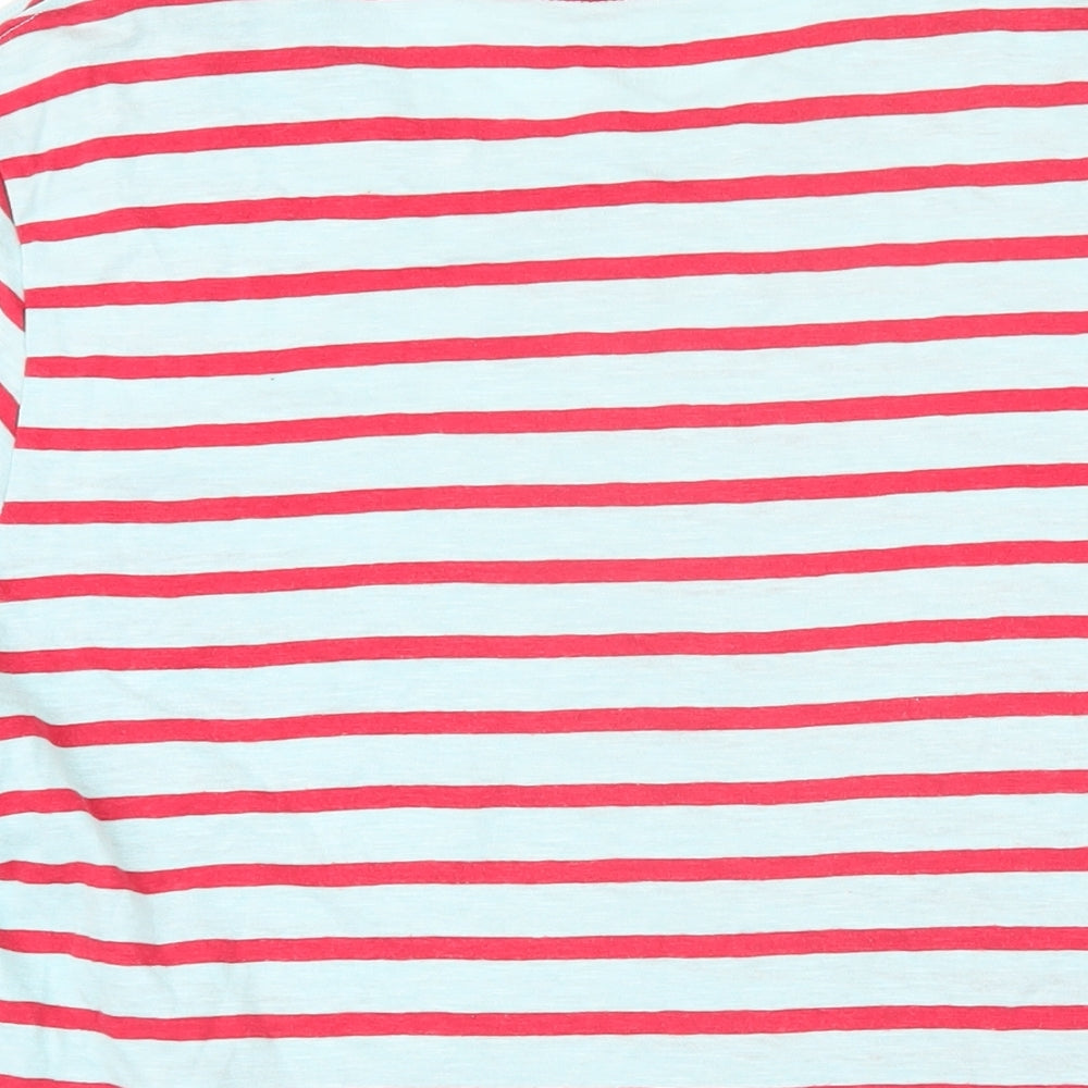 Gap Womens Green Striped 100% Cotton Basic T-Shirt Size M Round Neck