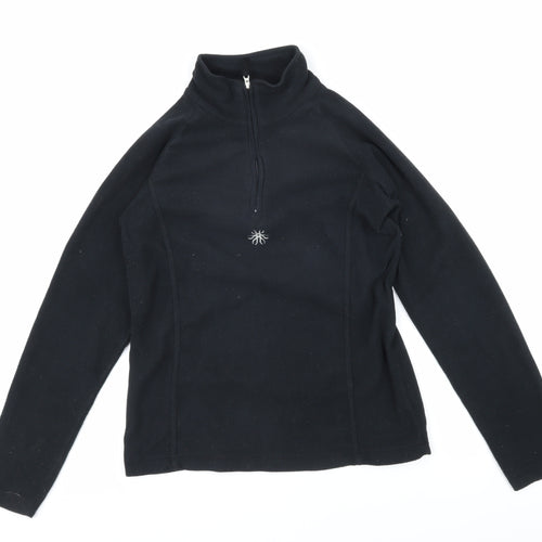 Crane Womens Black 100% Polyester Pullover Sweatshirt Size S Zip