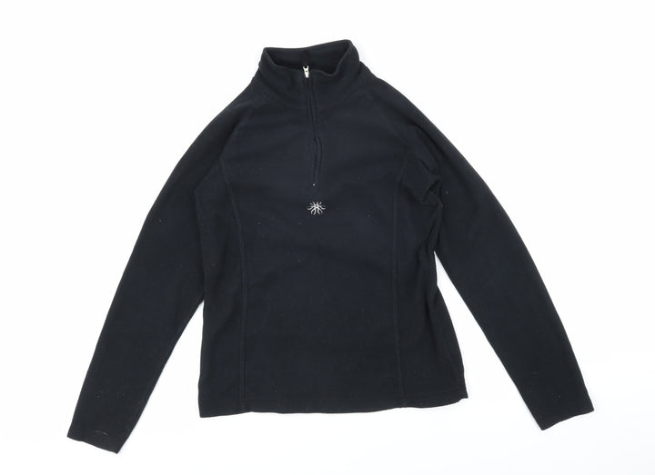 Crane Womens Black 100% Polyester Pullover Sweatshirt Size S Zip