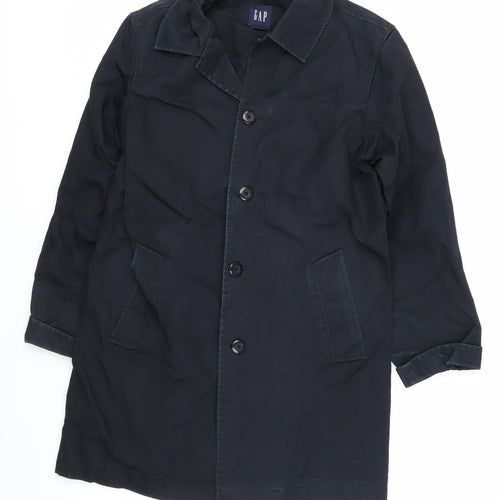 Gap Womens Black Trench Coat Coat Size S Button