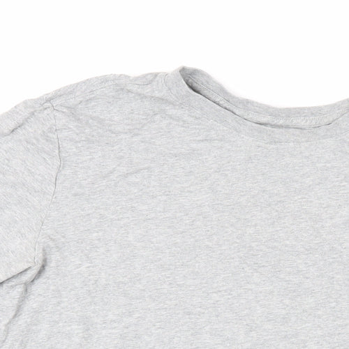 Nike Womens Grey Cotton Basic T-Shirt Size L Round Neck
