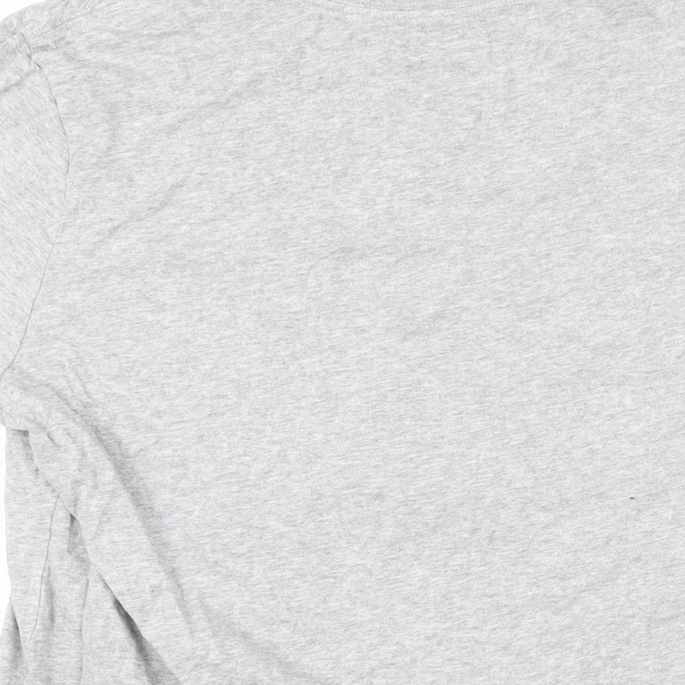 Nike Womens Grey Cotton Basic T-Shirt Size L Round Neck