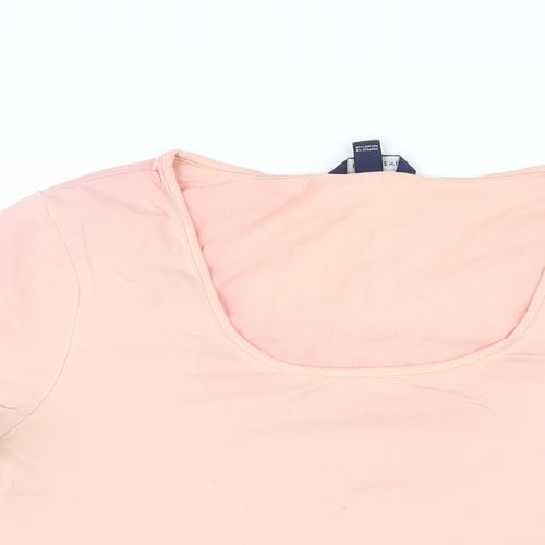 Lands' End Womens Pink Cotton Basic T-Shirt Size M Scoop Neck