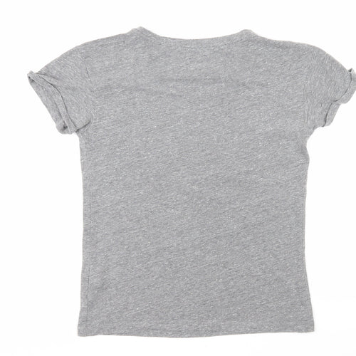 Superdry Womens Grey Cotton Basic T-Shirt Size XL Scoop Neck - New York