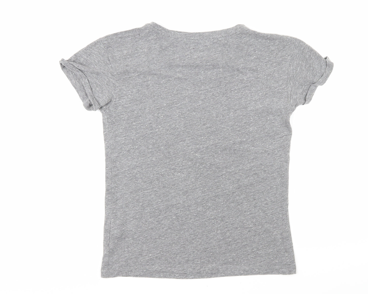 Superdry Womens Grey Cotton Basic T-Shirt Size XL Scoop Neck - New York