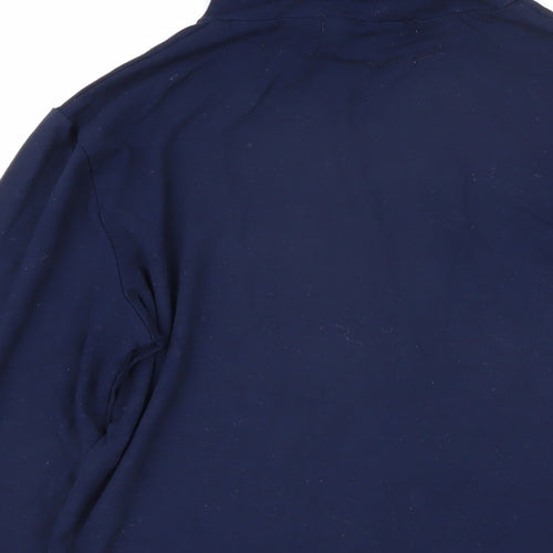 Woolovers Womens Blue High Neck Viscose Pullover Jumper Size S