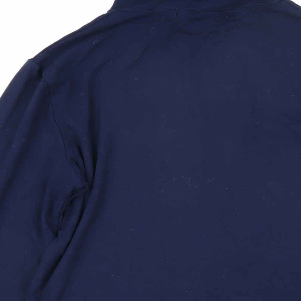 Woolovers Womens Blue High Neck Viscose Pullover Jumper Size S