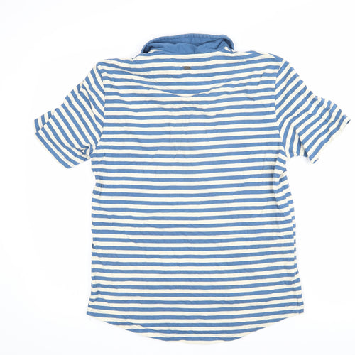 Firetrap Womens Blue Striped 100% Cotton Basic Polo Size XL Collared