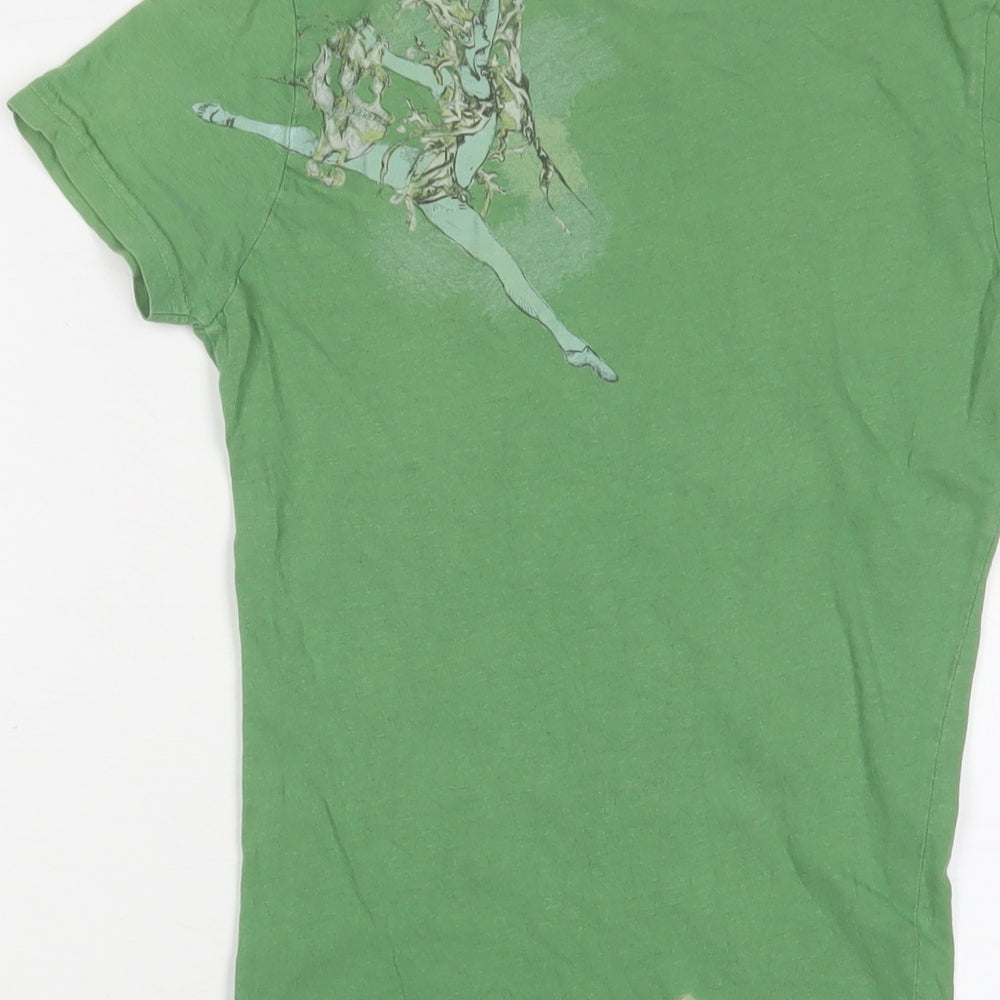 Cyrque Du Soleil Womens Green Cotton Basic T-Shirt Size XS Crew Neck - A moment of Eternity