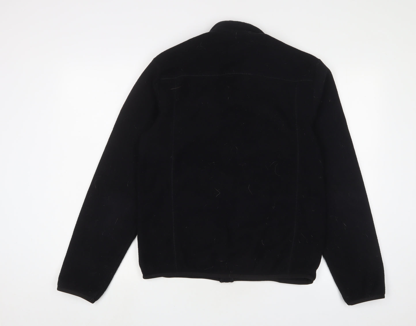 DECATHLON Mens Black Jacket Size M Zip - Logo, Embroidered