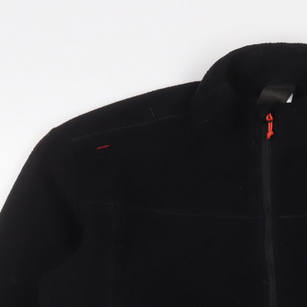 DECATHLON Mens Black Jacket Size M Zip - Logo, Embroidered