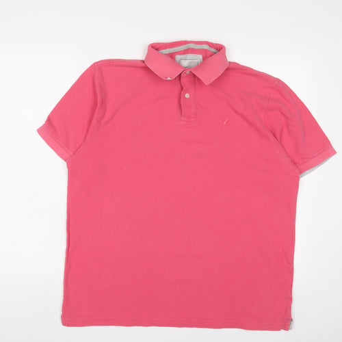Howick Tailored Mens Pink Cotton Polo Size XL Collared Button - Logo, Embroidered